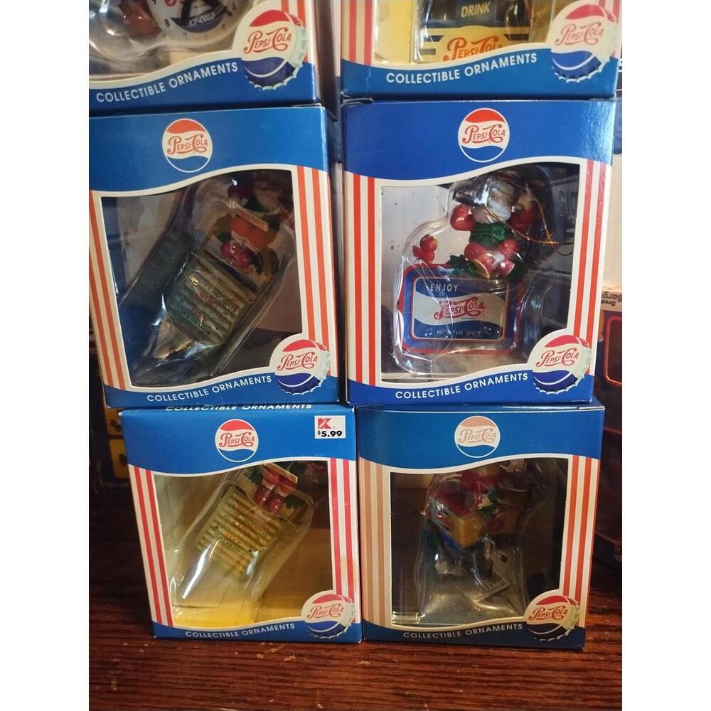 1997 Matrix Pepsi-Cola Collectible Ornament Santa On Drink Carton Merry Xmas lot